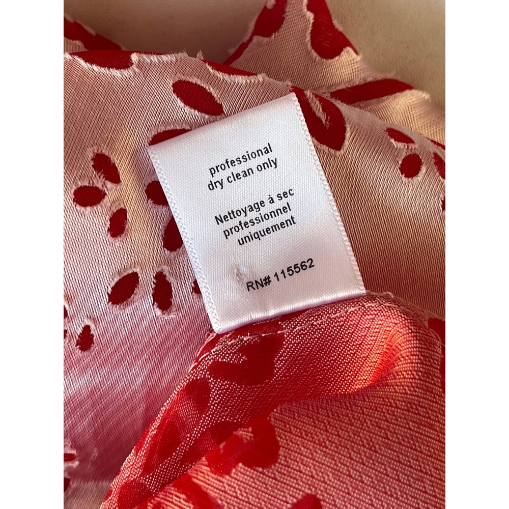 LIKELY Pink Red Floral Wide Leg Jumpsuit Satin Tie Front Size 8 NEW - Picture 10 of 13